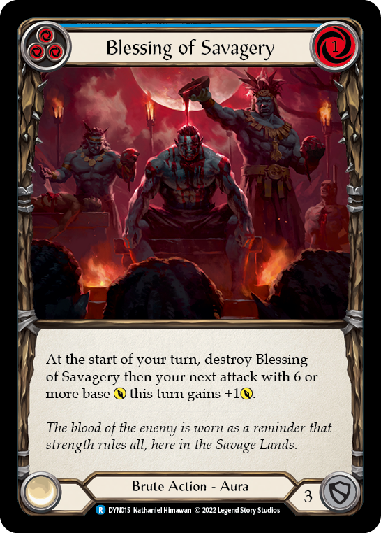 Blessing of Savagery (Blue) [DYN015] (Dynasty)  Rainbow Foil | Good Games Morley