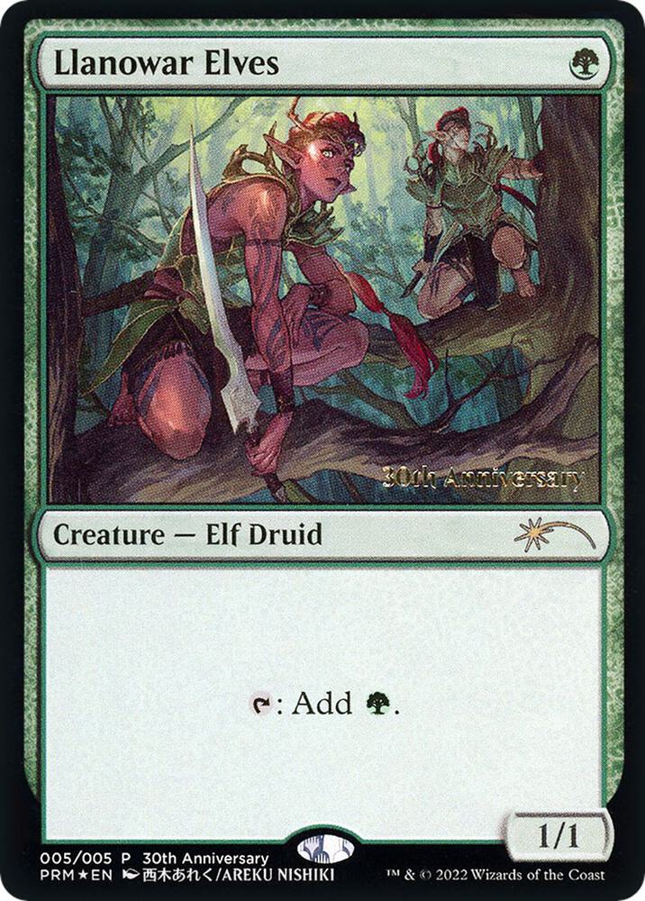 Llanowar Elves 5 (30th Anniversary Promos)  - Foil | Good Games Morley