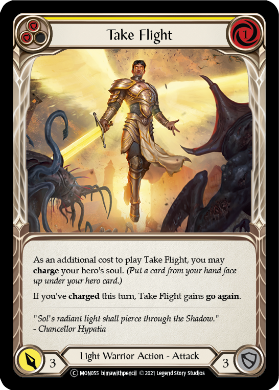 Take Flight (Yellow) [U-MON055-RF] (Monarch Unlimited)  Unlimited Rainbow Foil | Good Games Morley