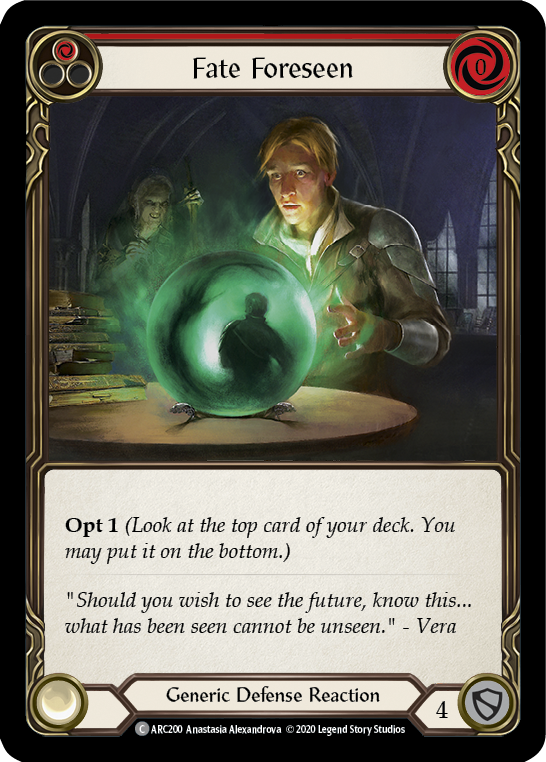 Fate Foreseen (Red) [U-ARC200] (Arcane Rising Unlimited)  Unlimited Rainbow Foil | Good Games Morley