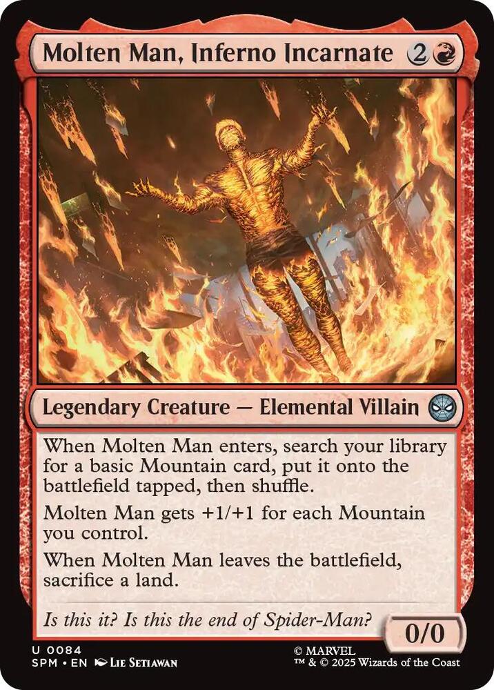 Molten Man, Inferno Incarnate 84/198 (Marvel's Spider-Man)  - Foil | Good Games Morley