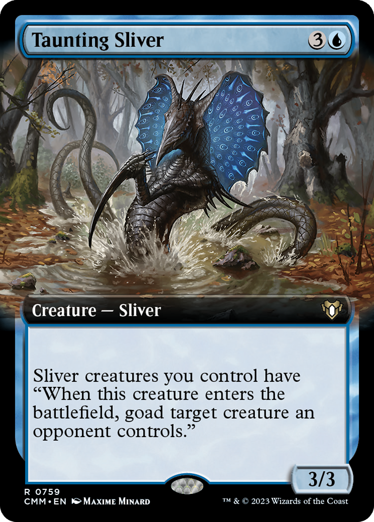 Taunting Sliver (Extended Art) [Commander Masters] | Good Games Morley