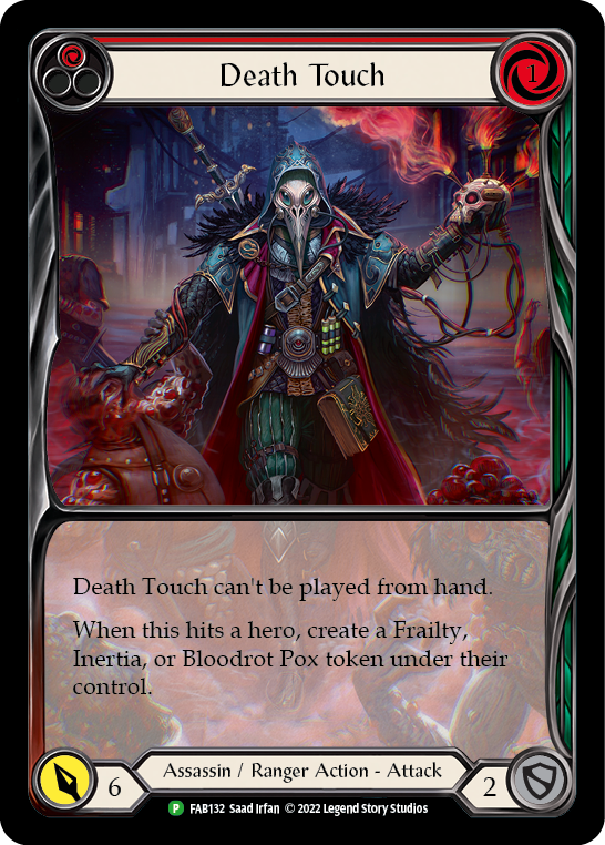 Death Touch (Red) [FAB132] (Promo)  Rainbow Foil | Good Games Morley