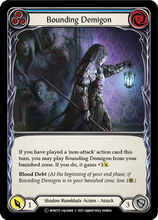 Bounding Demigon (Blue) [U-MON170-RF] (Monarch Unlimited)  Unlimited Rainbow Foil | Good Games Morley