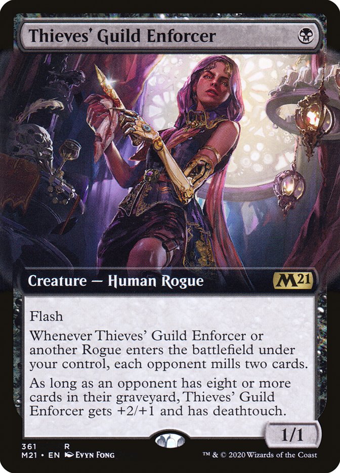 Thieves' Guild Enforcer (Extended Art) [Core Set 2021] | Good Games Morley