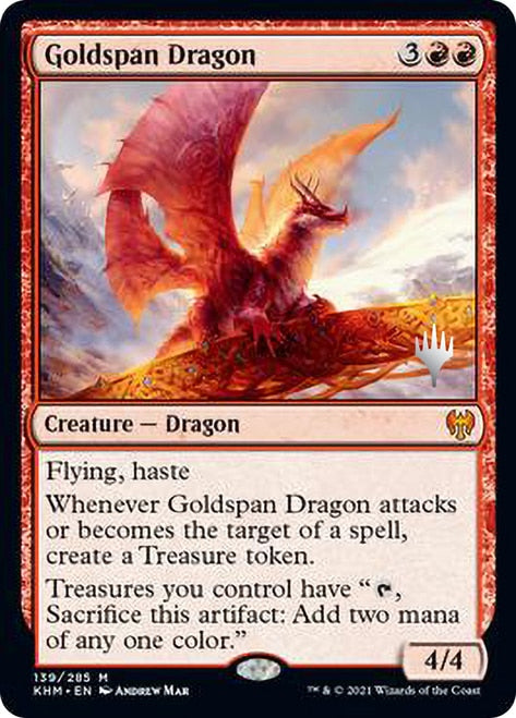 Goldspan Dragon (Promo Pack) [Kaldheim Promos] | Good Games Morley