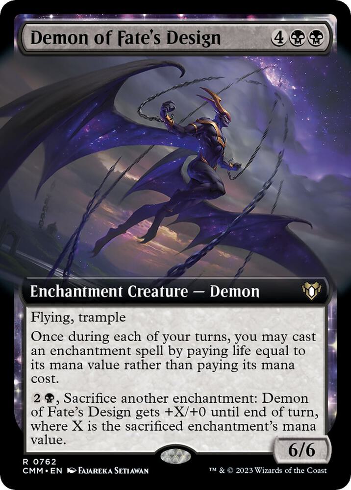 Demon of Fate's Design 762/451 (Commander Masters)  - Extended Art | Good Games Morley