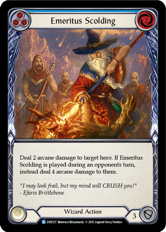 Emeritus Scolding (Blue) [EVR127] (Everfest)  1st Edition Normal | Good Games Morley