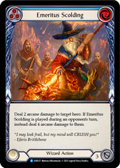 Emeritus Scolding (Blue) [EVR127] (Everfest)  1st Edition Normal | Good Games Morley
