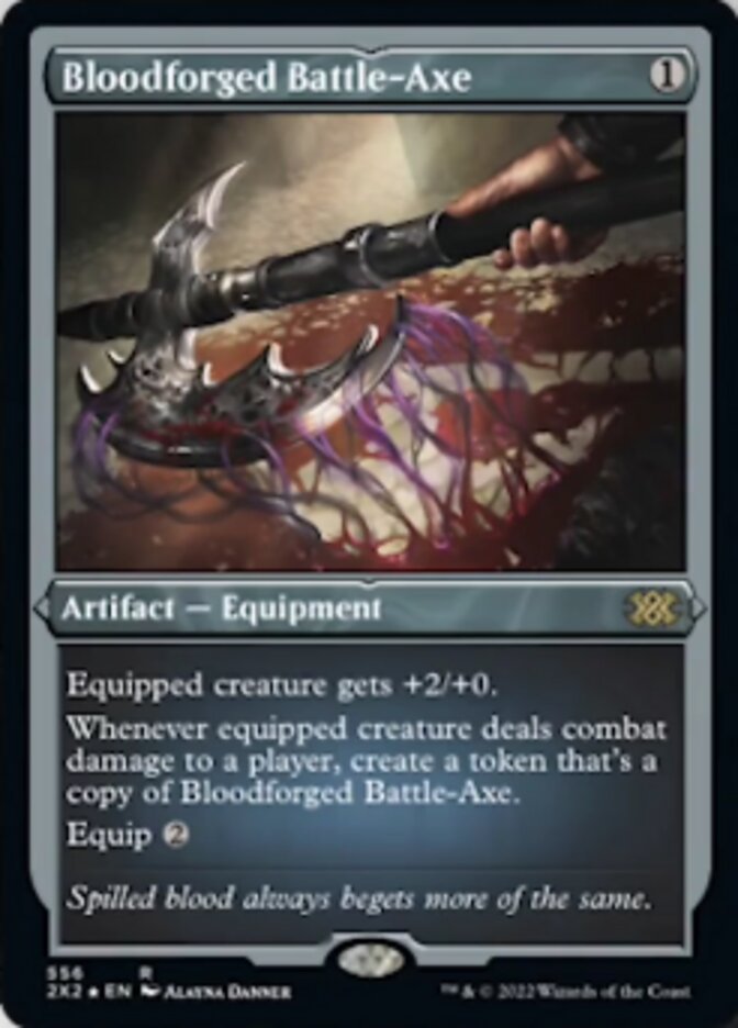 Bloodforged Battle-Axe (Foil Etched) [Double Masters 2022] | Good Games Morley