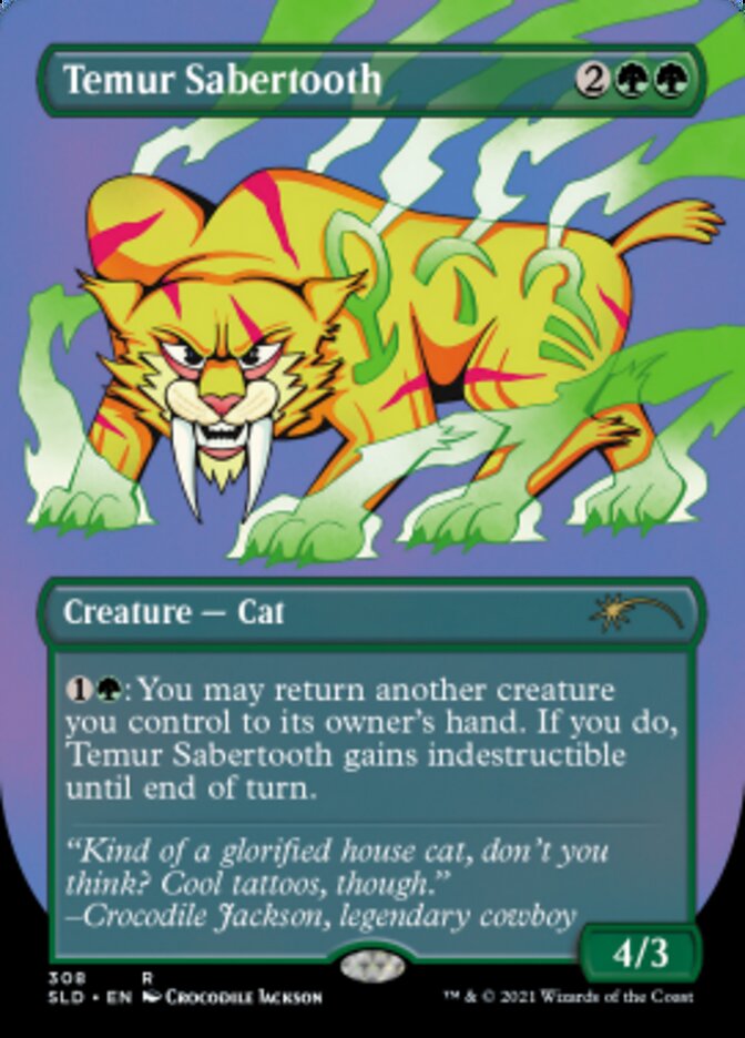 Temur Sabertooth (Borderless) [Secret Lair Drop Series] | Good Games Morley