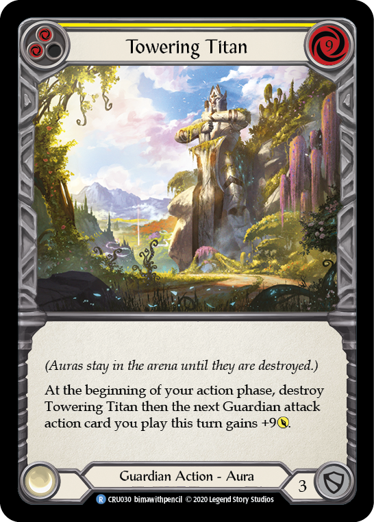 Towering Titan (Yellow) [CRU030] (Crucible of War)  1st Edition Rainbow Foil | Good Games Morley