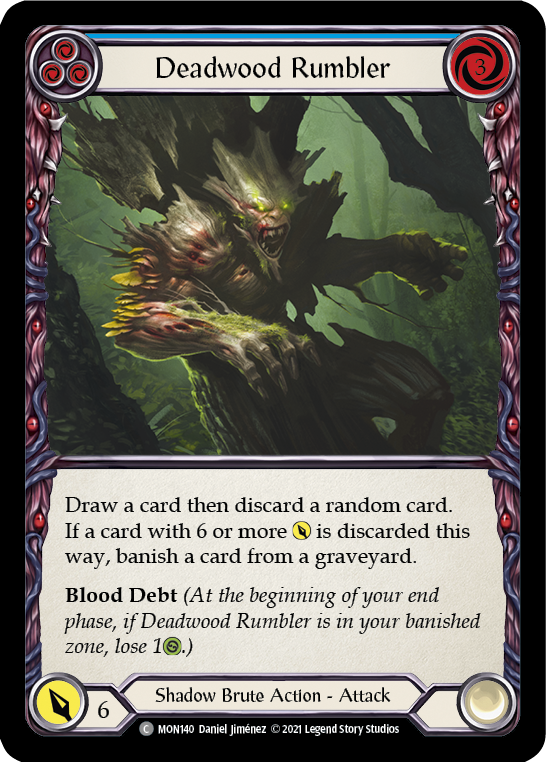 Deadwood Rumbler (Blue) [MON140-RF] (Monarch)  1st Edition Rainbow Foil | Good Games Morley