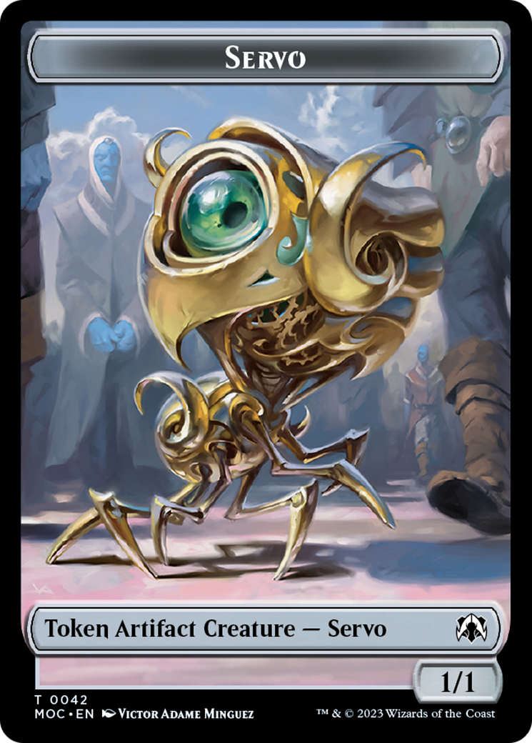Feather // Servo Double-Sided Token [March of the Machine Commander Tokens] | Good Games Morley