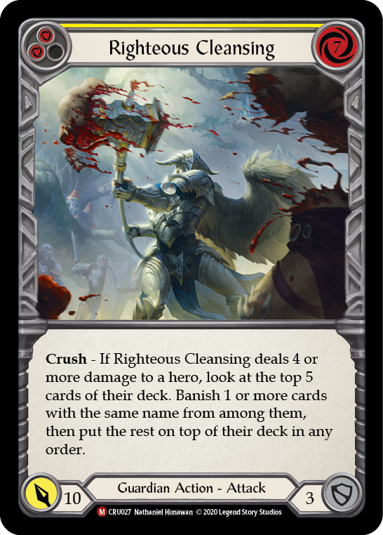 Righteous Cleansing [CRU027] (Crucible of War)  1st Edition Rainbow Foil | Good Games Morley