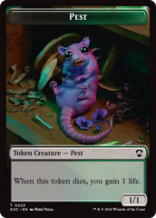Saproling // Pest (0023) Double-Sided Token [Secrets of Strixhaven Commander Tokens] | Good Games Morley