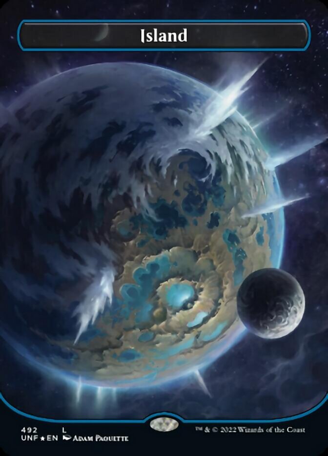 Island (492) (Orbital Space-ic Land) (Galaxy Foil) [Unfinity] | Good Games Morley