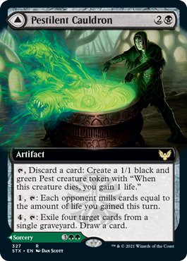 Pestilent Cauldron // Restorative Burst (Extended Art) [Strixhaven: School of Mages] | Good Games Morley