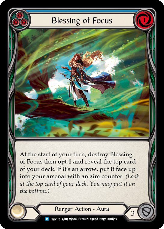 Blessing of Focus (Blue) [DYN161] (Dynasty)  Rainbow Foil | Good Games Morley