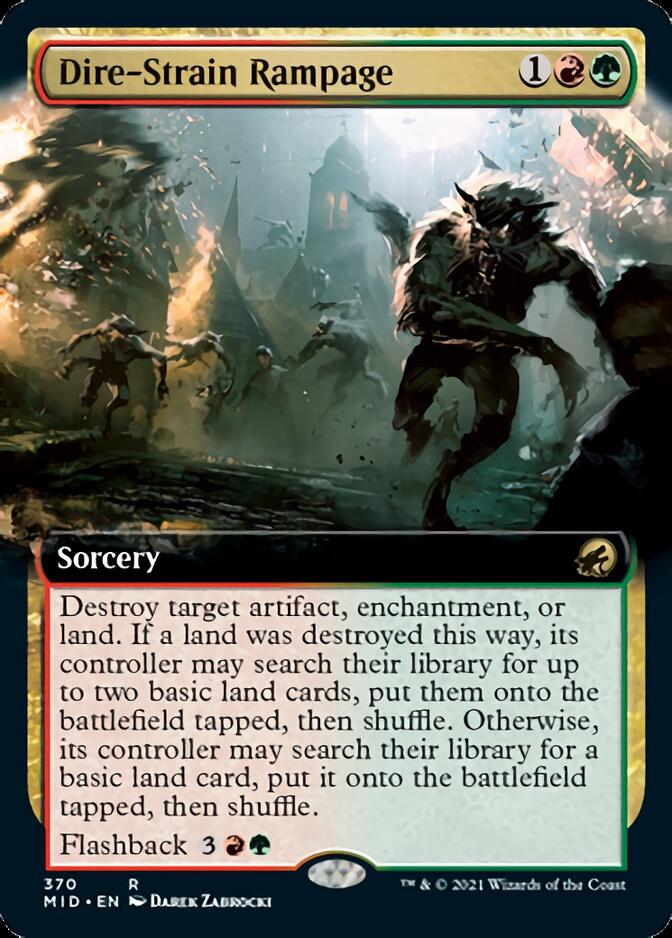 Dire-Strain Rampage (Extended Art) [Innistrad: Midnight Hunt] | Good Games Morley