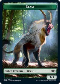 Beast // Soldier Double-Sided Token [Double Masters Tokens] | Good Games Morley