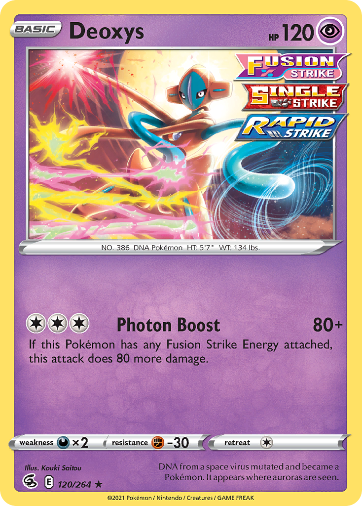 Deoxys (120/264) (Theme Deck Exclusive) [Sword & Shield: Fusion Strike] | Good Games Morley