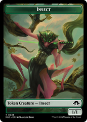 Beast (0015) (Ripple Foil) // Insect (0025) Double-Sided Token [Modern Horizons 3 Commander Tokens] | Good Games Morley
