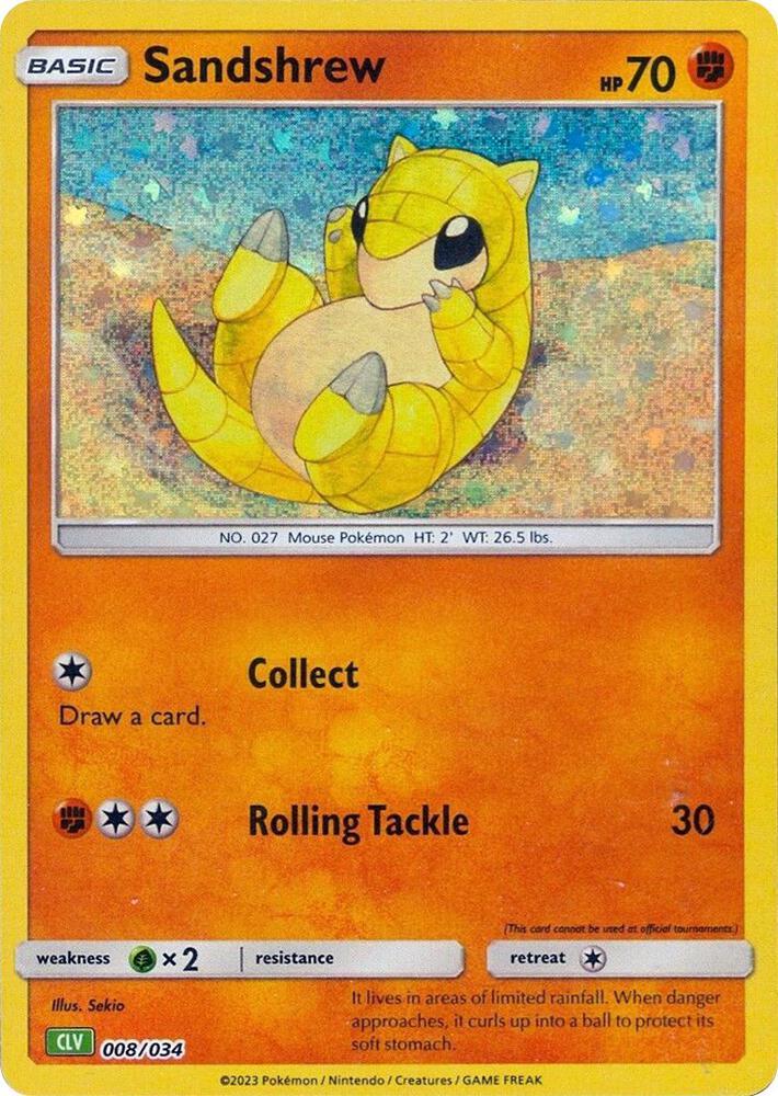 Sandshrew 008/034 (Trading Card Game Classic)  - Holofoil | Good Games Morley