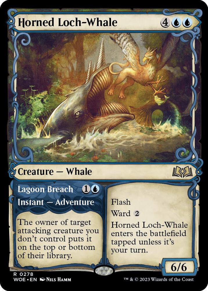 Horned Loch-Whale // Lagoon Breach 278 (Wilds of Eldraine)  - Showcase Foil | Good Games Morley
