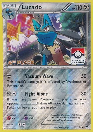 Lucario (63/124) (League Promo 4th Place) [XY: Fates Collide] | Good Games Morley