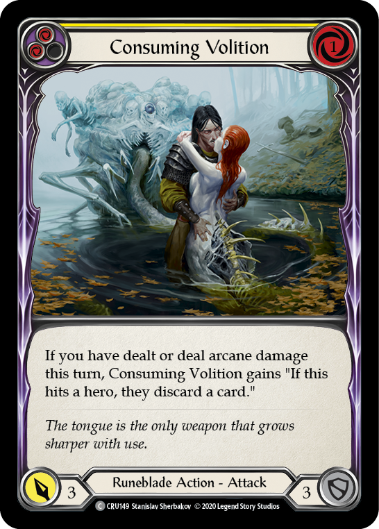 Consuming Volition (Yellow) [CRU149] (Crucible of War)  1st Edition Rainbow Foil | Good Games Morley
