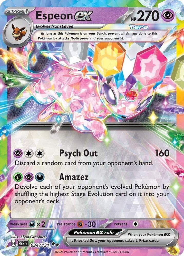 Espeon ex (034/131) [Scarlet & Violet: Prismatic Evolutions] | Good Games Morley