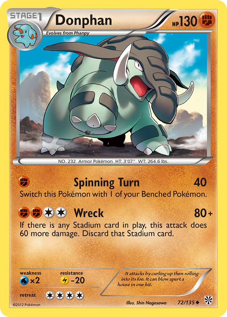Donphan (72/135) [Black & White: Plasma Storm] | Good Games Morley