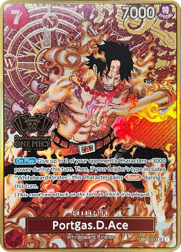 Portgas.D.Ace One Piece (Japanese Version 2nd Anniversary Set) OP02-013 (One Piece Promotion Cards)  - Foil | Good Games Morley