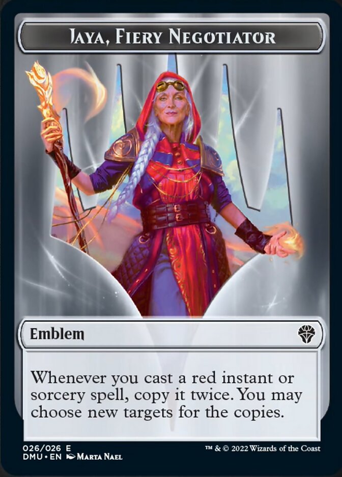 Soldier // Jaya, Fiery Negotiator Emblem Double-Sided Token [Dominaria United Tokens] | Good Games Morley