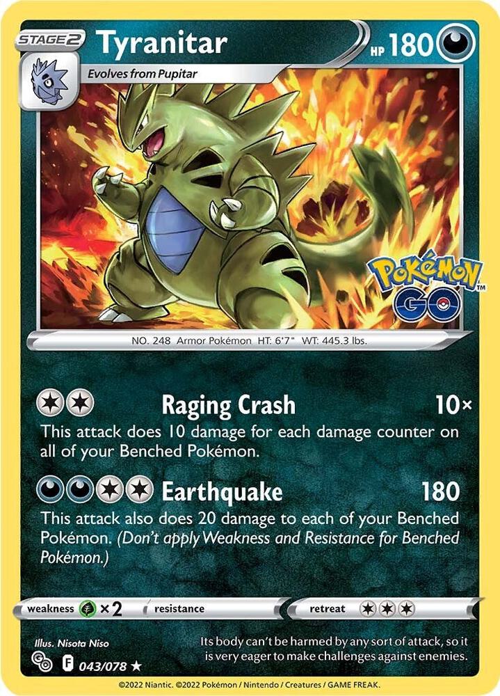 Tyranitar 043/078 (Pokemon GO)  - Holofoil | Good Games Morley