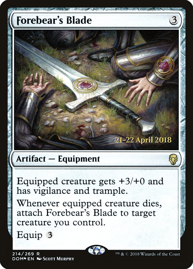Forebear's Blade [Dominaria Prerelease Promos] | Good Games Morley