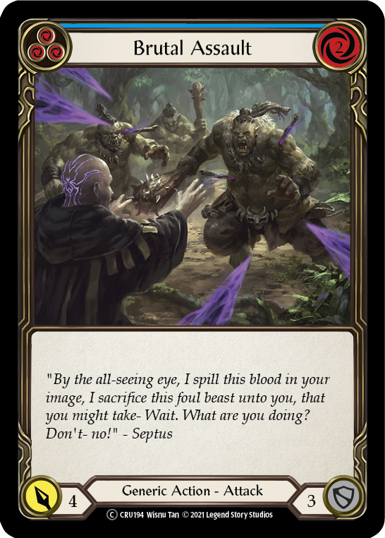 Brutal Assault (Blue) [U-CRU194] (Crucible of War Unlimited)  Unlimited Rainbow Foil | Good Games Morley