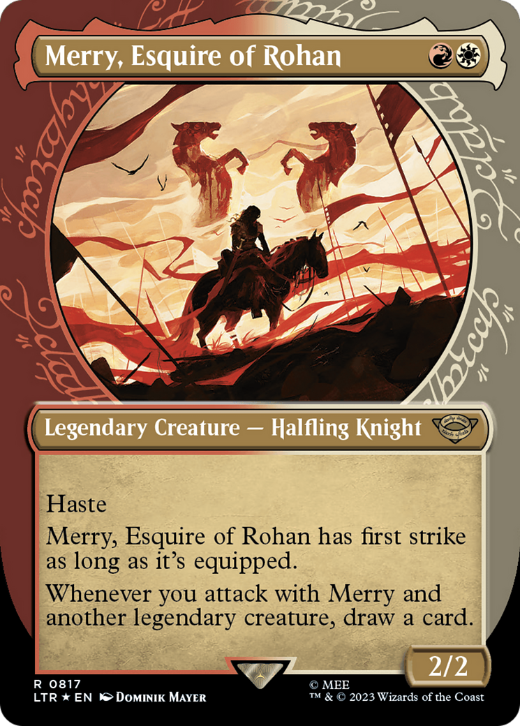 Merry, Esquire of Rohan (Showcase) (Surge Foil) [The Lord of the Rings: Tales of Middle-Earth] | Good Games Morley