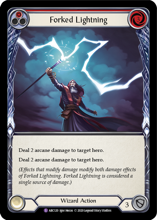 Forked Lightning [U-ARC120] (Arcane Rising Unlimited)  Unlimited Rainbow Foil | Good Games Morley