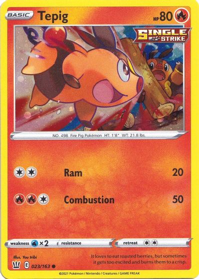 Tepig (023/163) (Cosmos Holo) [Sword & Shield: Battle Styles] | Good Games Morley