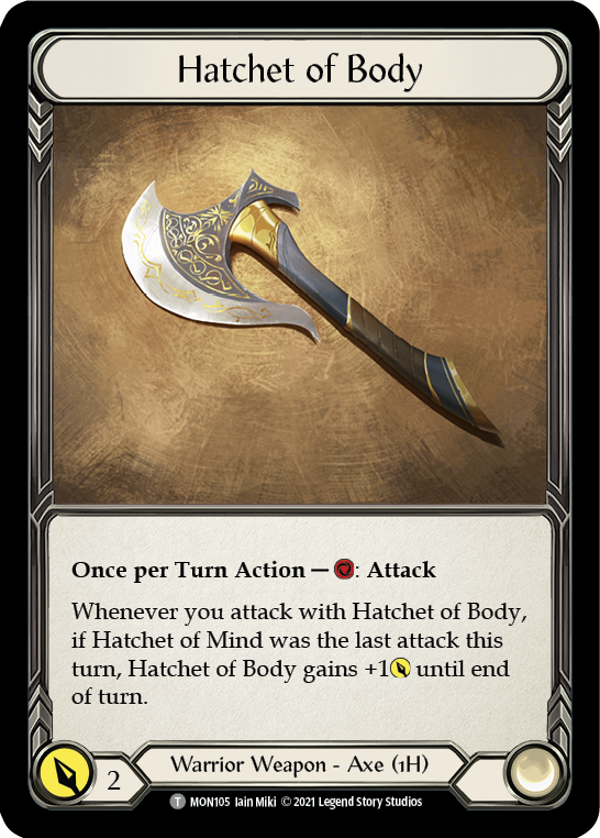 Hatchet of Body // Boltyn [MON105 // MON030] (Monarch)  1st Edition Normal | Good Games Morley