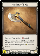 Hatchet of Body // Boltyn [MON105 // MON030] (Monarch)  1st Edition Normal | Good Games Morley