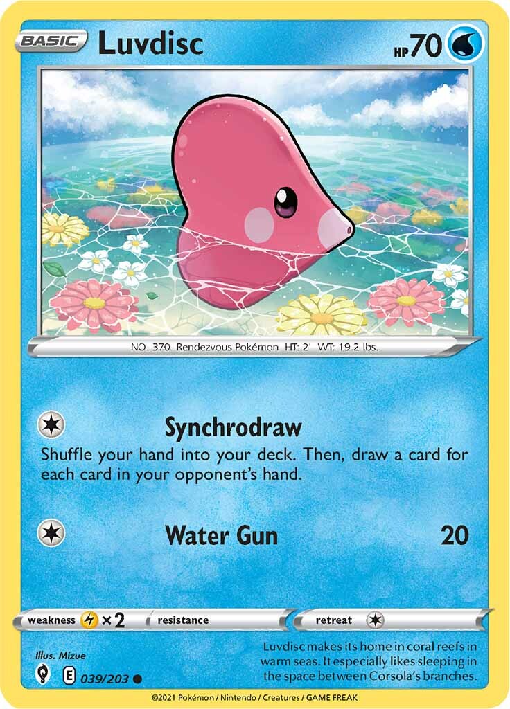 Luvdisc (039/203) [Sword & Shield: Evolving Skies] | Good Games Morley