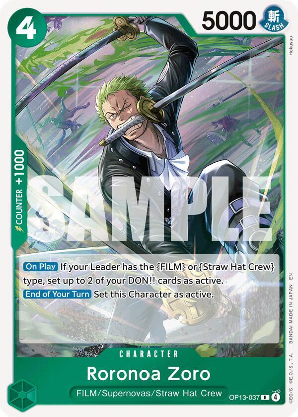 Roronoa Zoro OP13-037 (Carrying On His Will)  - Foil | Good Games Morley