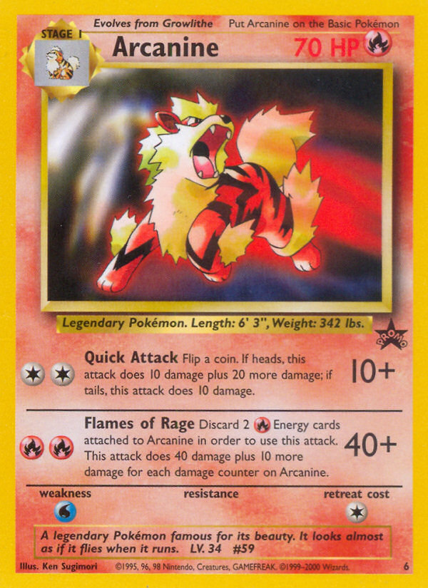 Arcanine (6) [Wizards of the Coast: Black Star Promos] | Good Games Morley