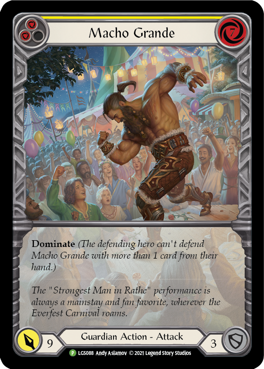 Macho Grande (Yellow) [LGS088] (Promo)  Rainbow Foil | Good Games Morley