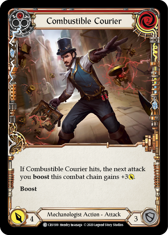 Combustible Courier (Red) [CRU109] (Crucible of War)  1st Edition Rainbow Foil | Good Games Morley