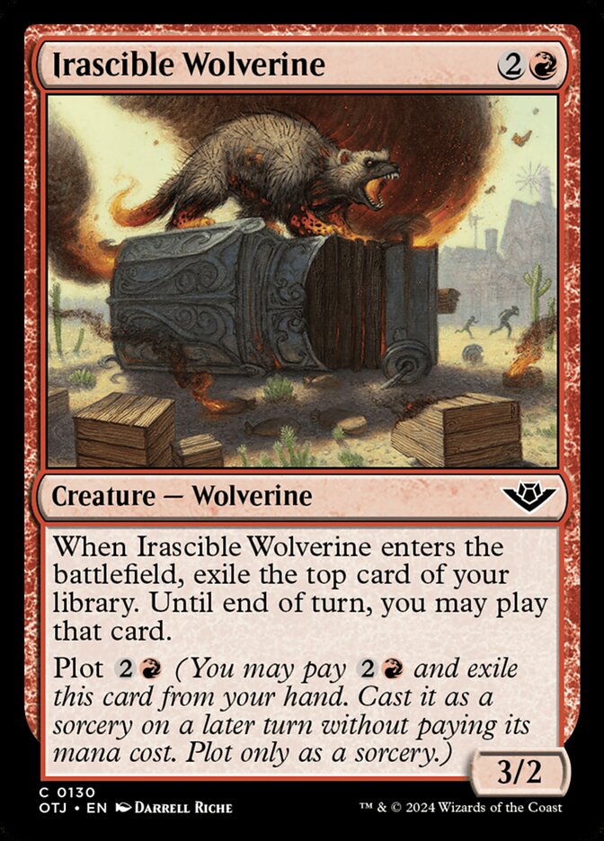 Irascible Wolverine 130/286 (Outlaws of Thunder Junction)  | Good Games Morley