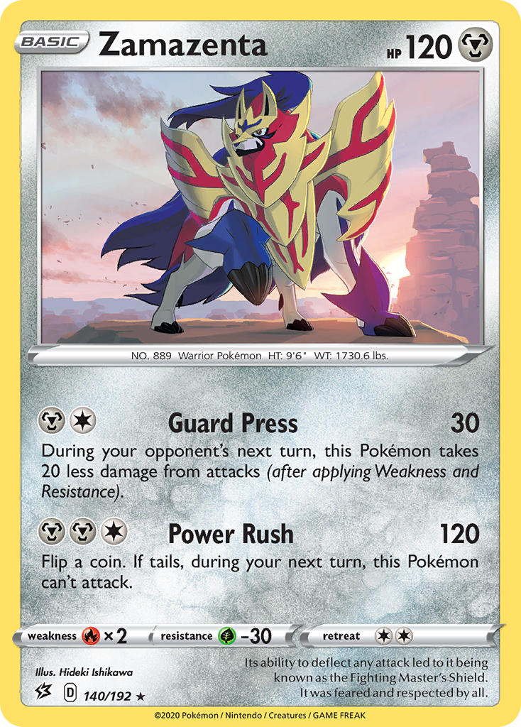 Zamazenta (140/192) (Cracked Ice Holo) (Theme Deck Exclusive) [Sword & Shield: Rebel Clash] | Good Games Morley